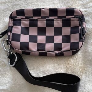 Checkered Brown and Black Wristlet Wallet - Iris & Rainbow